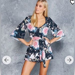 Large Blackmilk KOSON FLOWERS KIMONO PLAYSUIT - LIMITED